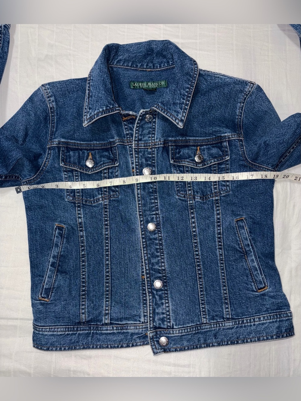 Lauren Jeans Co Ralph Lauren Classic Dark Blue Denim Jacket - Picture 7 of 9